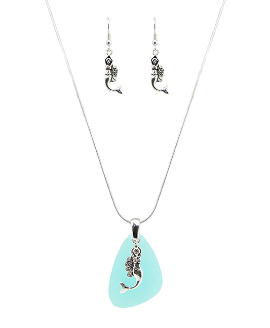 Mermaid Sea Glass Necklace Set