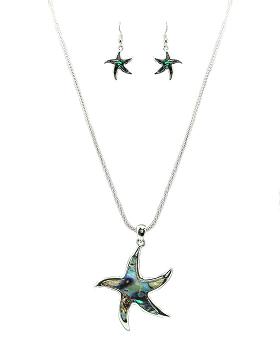 Starfish Abalone Necklace Set