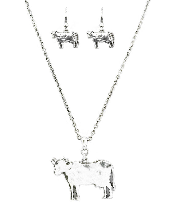 Farm Animal Cow Necklace Set