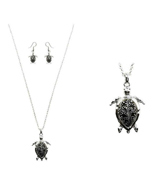 Turtle 3D Pendant Necklace Set