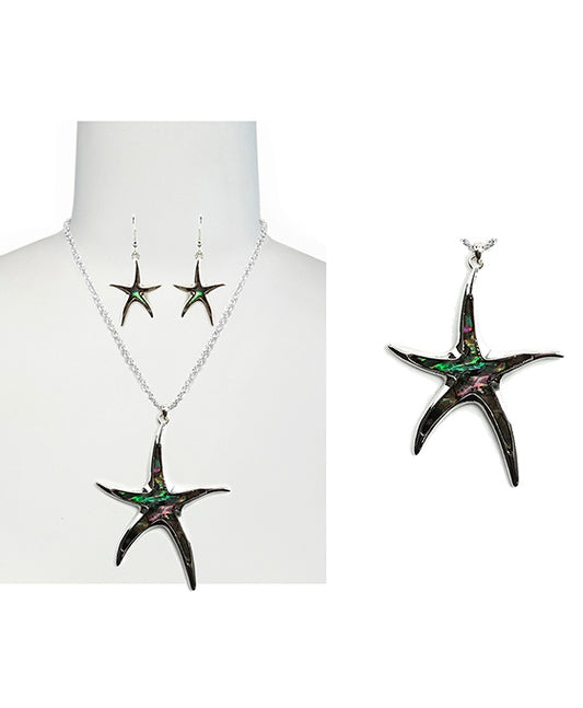 Starfish w/ Abalone Necklace Set