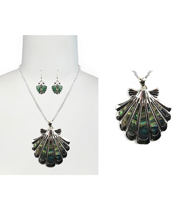 Sea Shell w/ Abalone Necklace Set