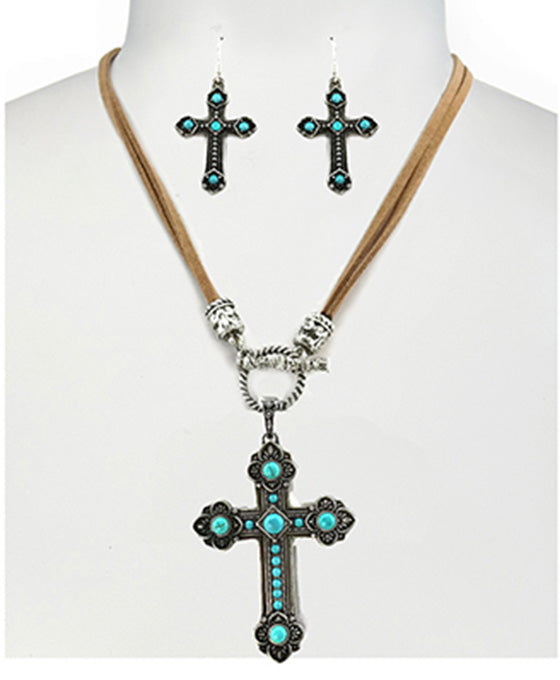 Wester Style Cross Necklace Set