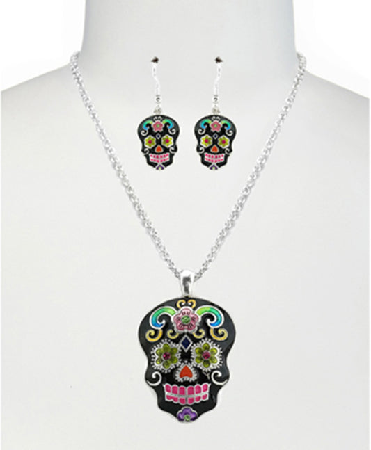 Sugar Skull Necklace Set