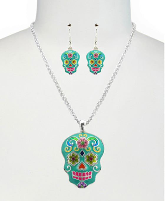 Sugar Skull Necklace Set