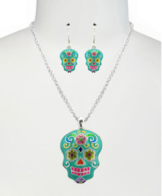 Sugar Skull Necklace Set