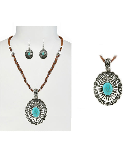 Western Style Concho Necklace Set