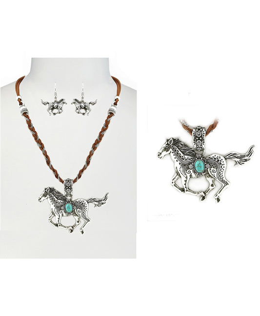 Western Style Horse Necklace Set