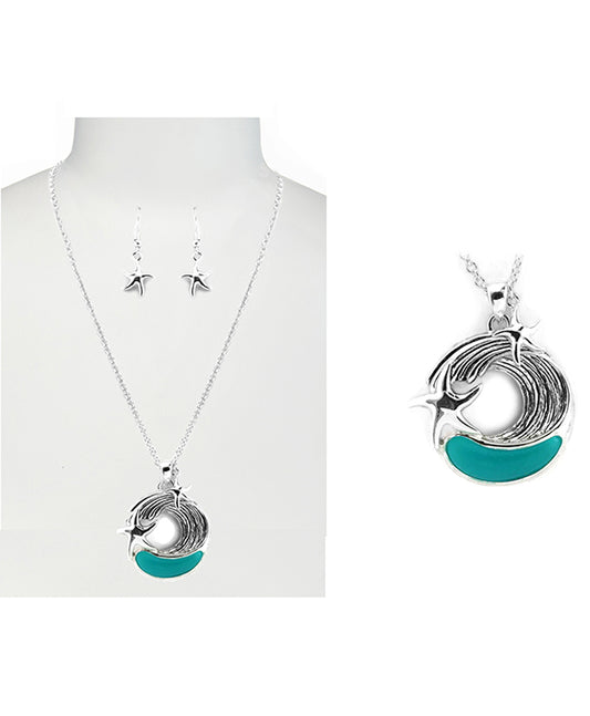 Starfish w/ Wave Necklace Set