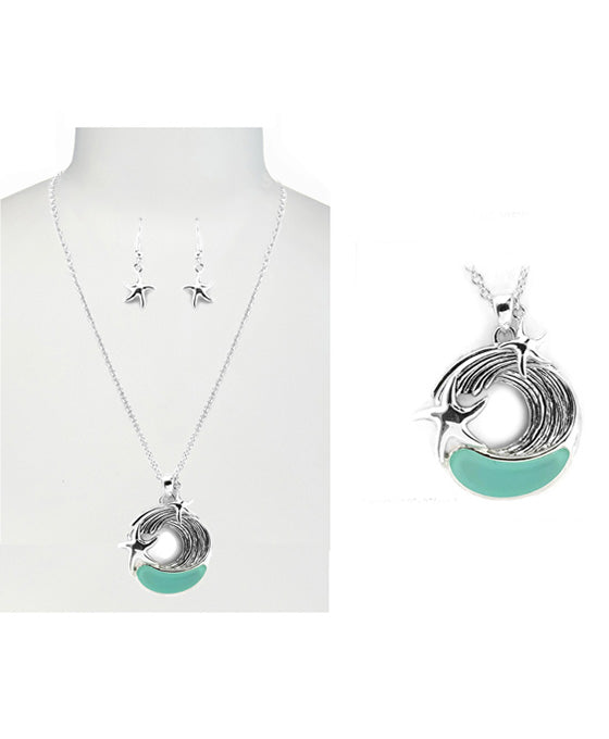 Starfish w/ Wave Necklace Set