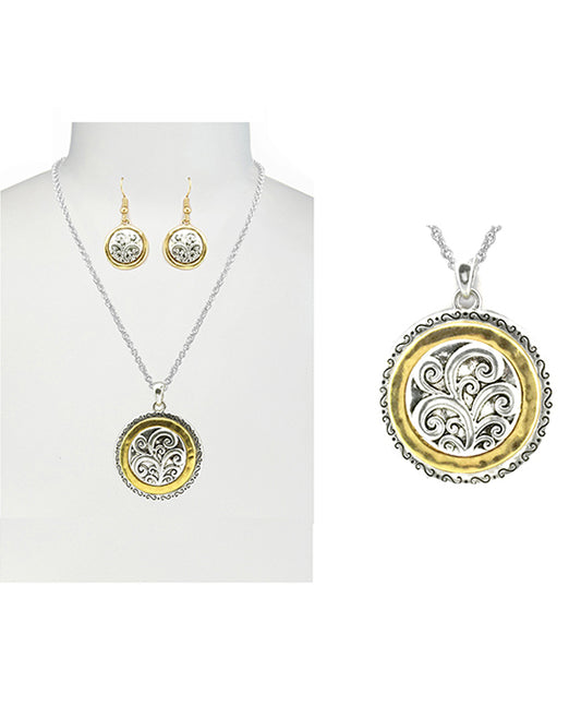 Tailored Look Circle Necklace Set