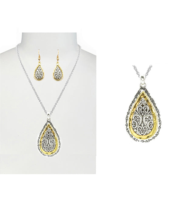 Tailored Look Teardrop Necklace Set