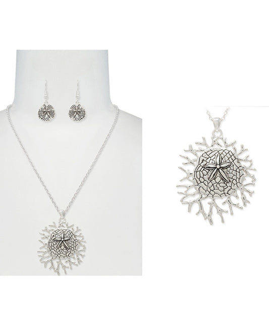 Sea Life Sand Dollar Necklace Set