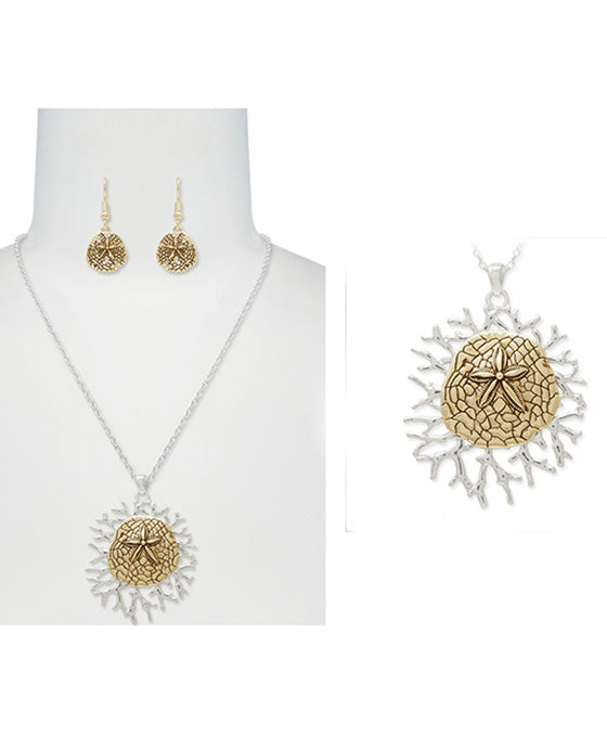 Sea Life Sand Dollar Necklace Set