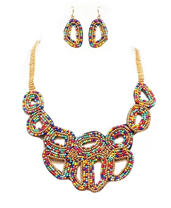 Seed Bead Statement Necklace