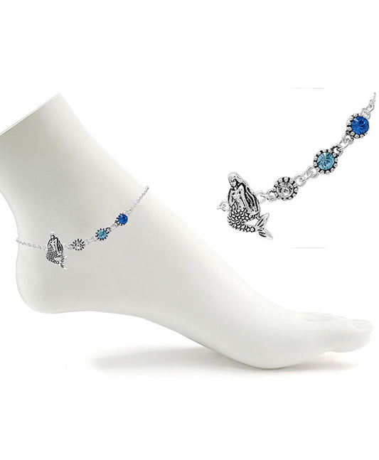 Mermaid & Glass Stone Anklet