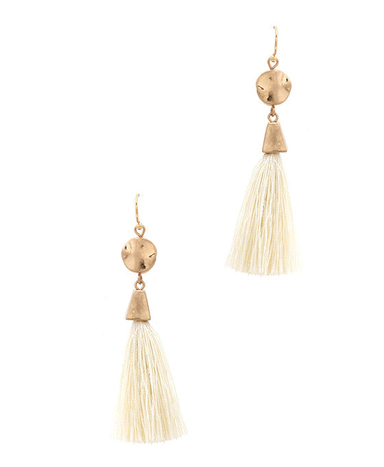 Wavy Metal Wire Tassel Earring