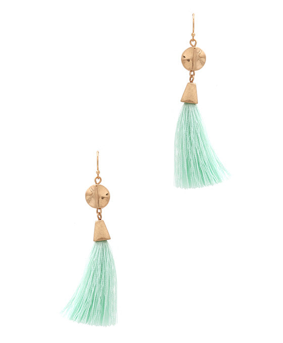 Wavy Metal Wire Tassel Earring