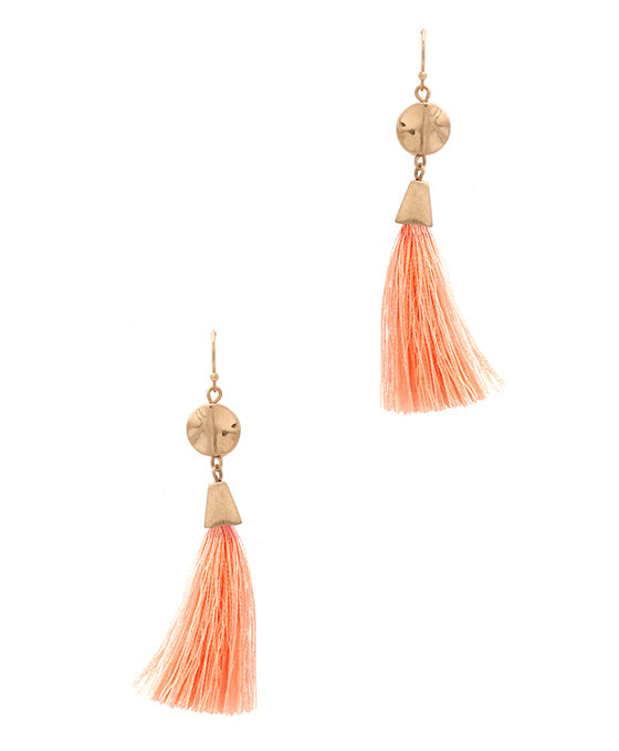 Wavy Metal Wire Tassel Earring