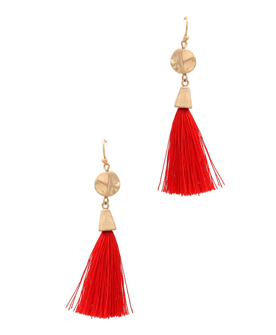 Wavy Metal Wire Tassel Earring