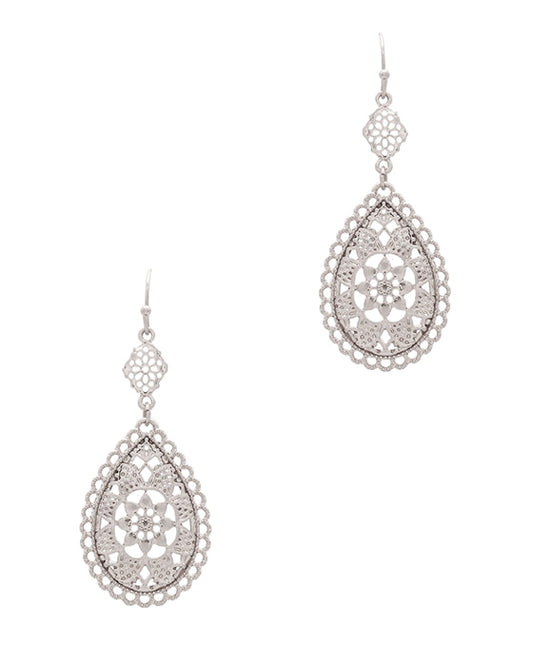 Lace Filigree Metal Earring