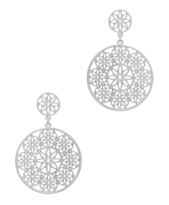 Lattice Metal 2 Drop Post Earring