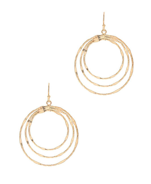 Triple Circle Metal Wire Earring