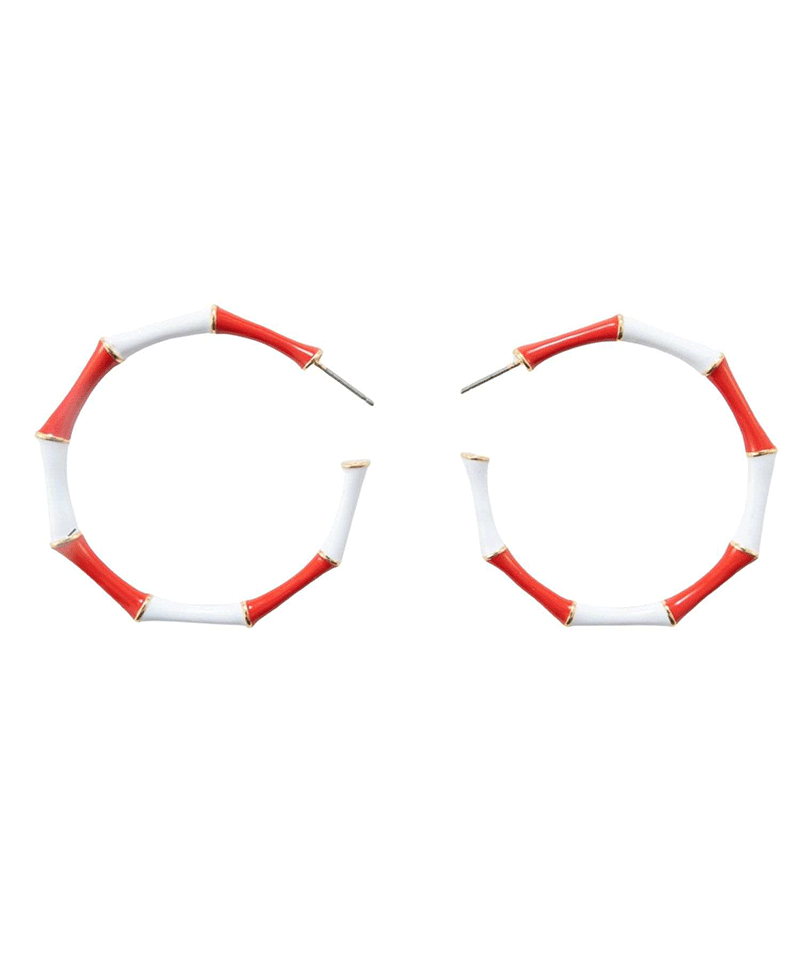 Sports Color Enamel Hoop Earring