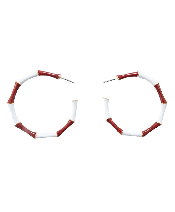 Sports Color Enamel Hoop Earring