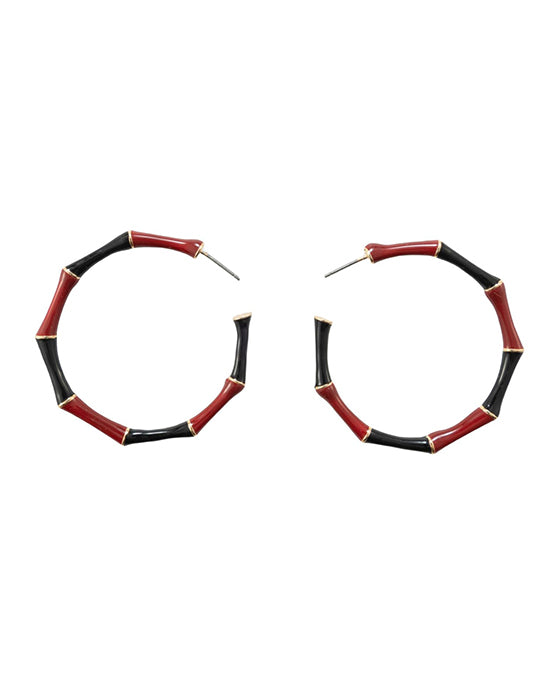 Sports Color Enamel Hoop Earring