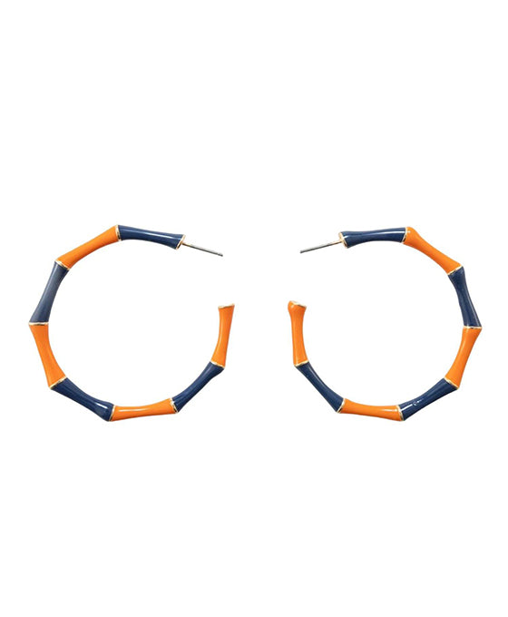 Sports Color Enamel Hoop Earring