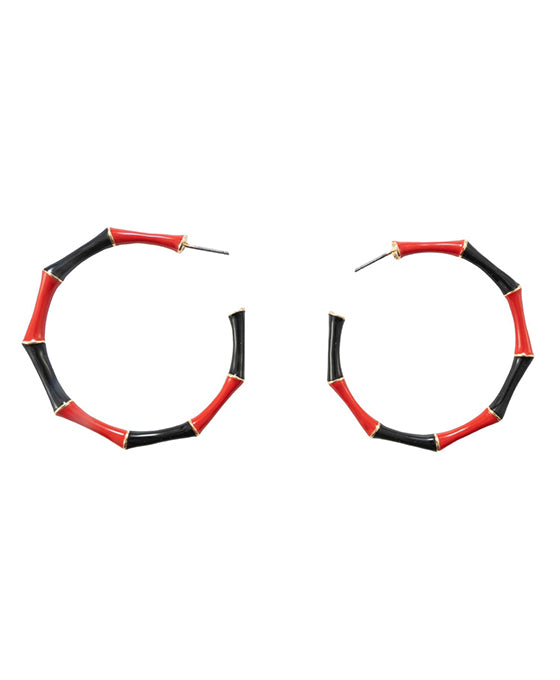 Sports Color Enamel Hoop Earring