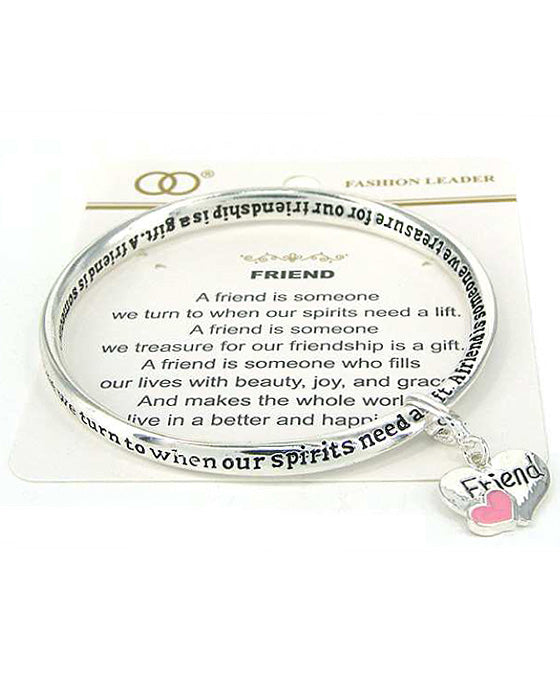 Friend's Prayer Twist Bangle Bracelet