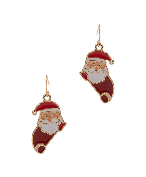 Santa Clause Enamel Earring