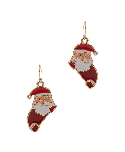 Santa Clause Enamel Earring