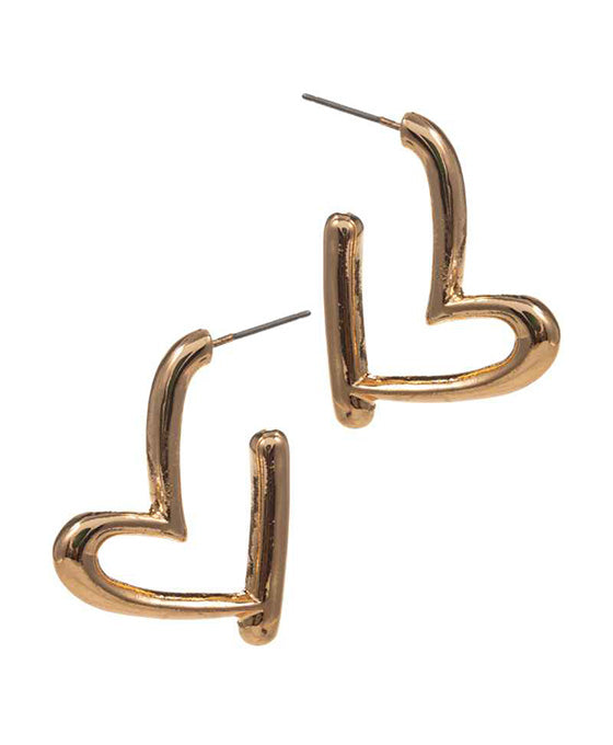 Heart Shape Metal Hoop Earring