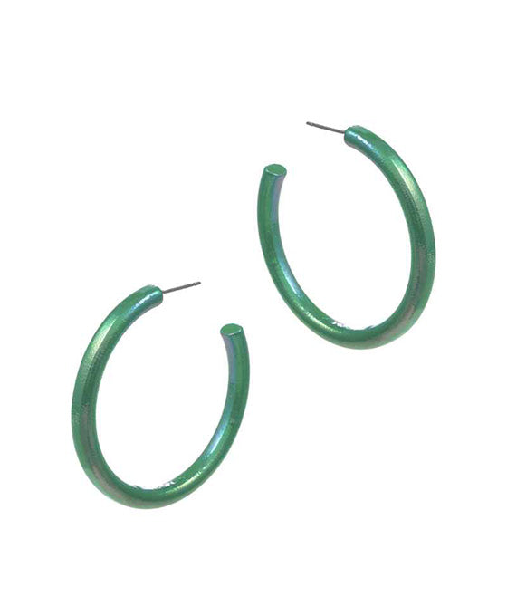 AB Coated Enamel Hoop Earring