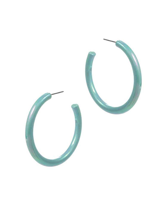 AB Coated Enamel Hoop Earring