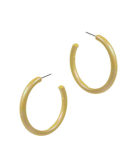 AB Coated Enamel Hoop Earring