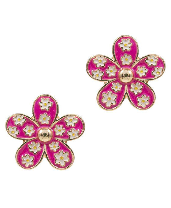 Flower Enamel Post Earring