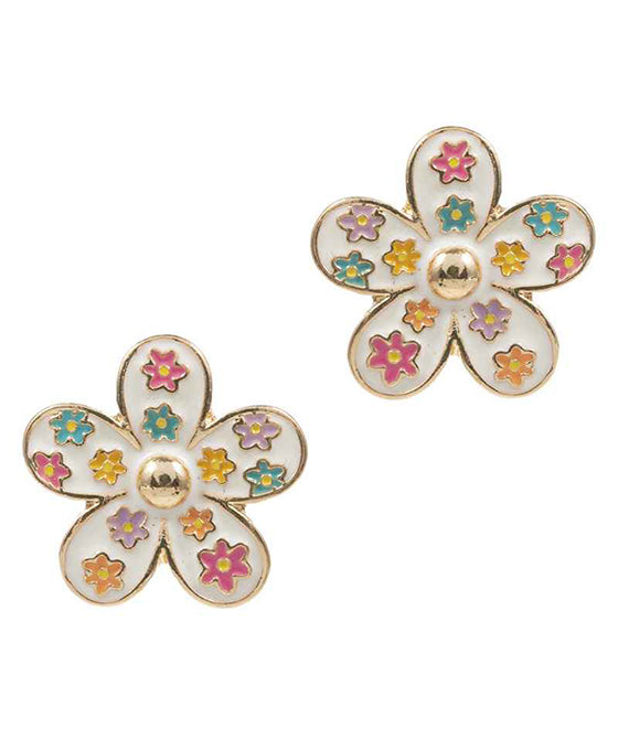 Flower Enamel Post Earring