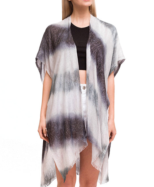 Two Tone w/ Silver Glitter Fabric Kimono