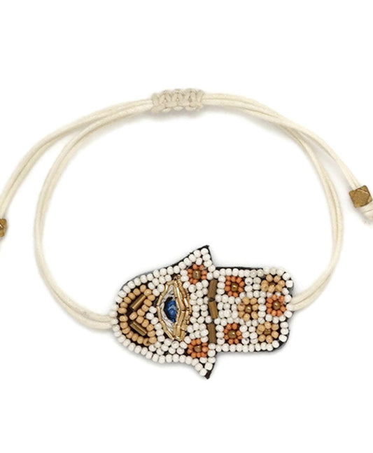 Hamsa Seed Bead Bracelet