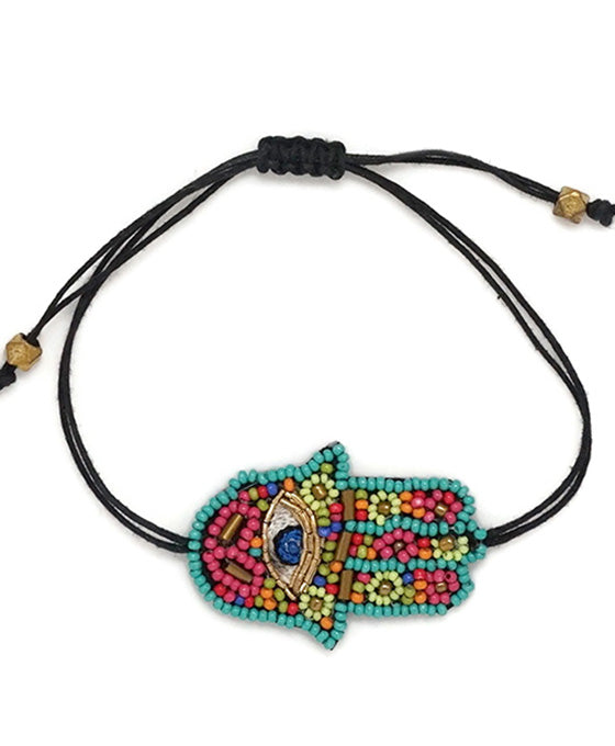 Hamsa Seed Bead Bracelet