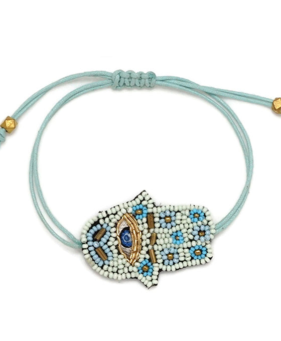 Hamsa Seed Bead Bracelet