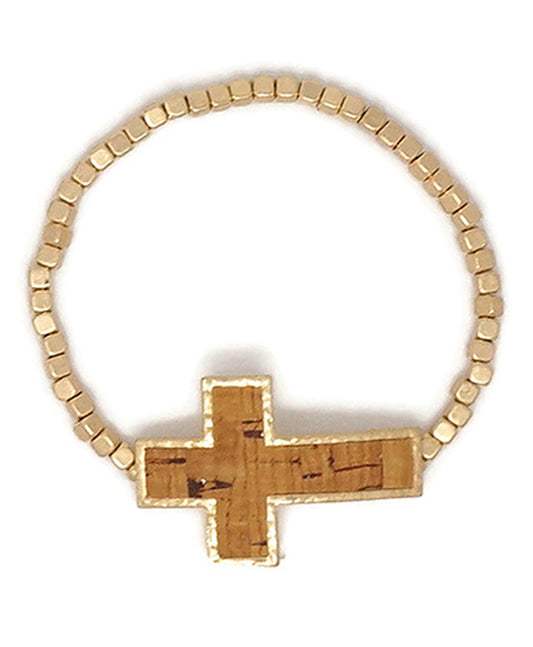 Cross Cork Stretch Bracelet