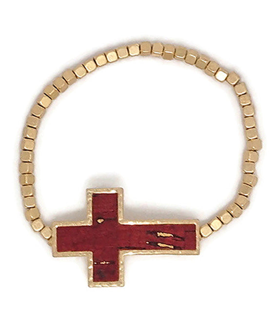 Cross Cork Stretch Bracelet