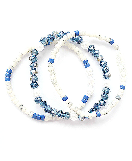 Pearl & Glass Beads Stretch Bracelet