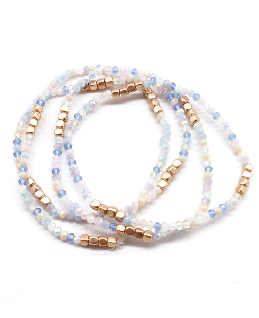 Multi Glass Bead Stretch Bracelet