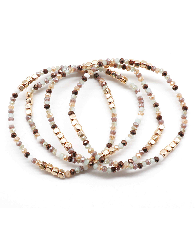 Multi Glass Bead Stretch Bracelet